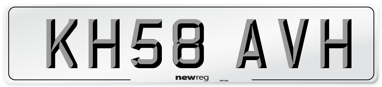 KH58 AVH Number Plate from New Reg
